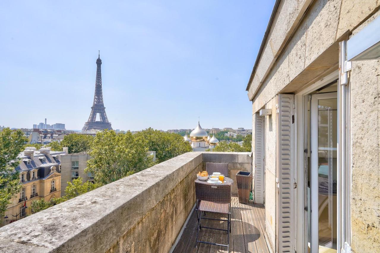 Designed Studio With Ac-Terrasse Vue Tour Eiffel Париж Екстериор снимка